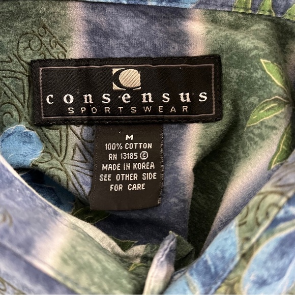 Vintage Consensus Sportswear Polo Shirt M Hawaiian (441) - Picture 4 of 7